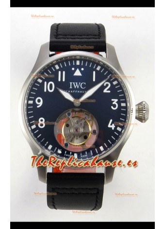 IWC Super Clone Portugese Hand-Wound Genuine Tourbillon Dial Azul Caja Acero Watch