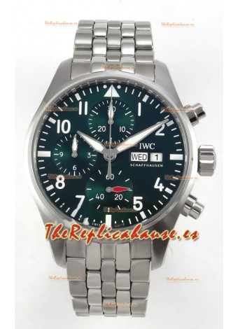 IWC Super Clone Pilot Cronógrafo Edition Dial Verde Reloj Réplica Suizo