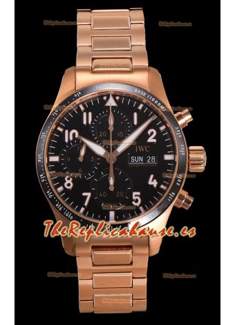 IWC Pilot's IW388306 Super Clone Cronógrafo 41 Mercedes-AMG Pertonas F1 Reloj Oro Rosado