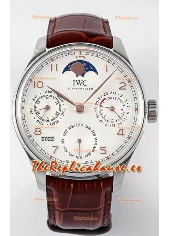 IWC Portuguese Calendario Perpetuo Reloj Suizo Acero 904L REF. IW503307