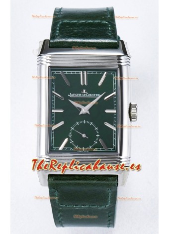 Jaeger-LeCoultre Reverso Super Clone DuoFace Verde/Blanco Reloj Réplica Acero