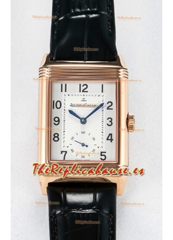 Jaeger-LeCoultre Reverso Super Clone DuoFace Negro/Blanco Reloj Réplica Oro Rosado