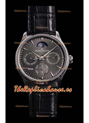 Jaeger LeCoultre Master Ultra Fino Perpetual Reloj Réplica Suizo en Dial Gris 