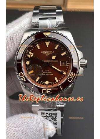 Longines HydroConquest GMT Reloj Réplica Espejo 1:1 Suizo en Dial Marrón Correa Acero