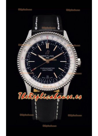 Breitling Navitimer 1 Automatic Reloj Réplica Suizo Dial en Negro - Correa de Piel