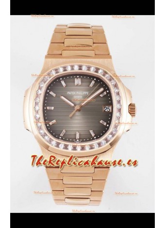 Patek Philippe Nautilus 5711/R Dial Gris Reloj Réplica a Espejo 1:1 en Oro Rosado Acero 904L