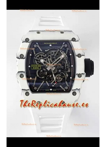 Richard Mille RM35-01 Rafael Nadal Caja Fibra de Carbono con Genuino Tourbillon Reloj Super Clon
