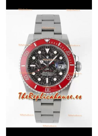 Rolex Submariner DiW Caja Acero Inoxidable Bisel Reloj Edición Cerámica Rojo