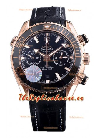 Omega Seamaster Planet Ocean 600M Sedna Gold Correa Piel 45.5MM Reloj Réplica Espejo 1:1 