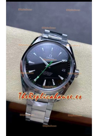 Omega Aqua Terra 150M Dial Negro Caja Acero 904L Manecilla Azul Réplica Espejo 1:1 41MM 