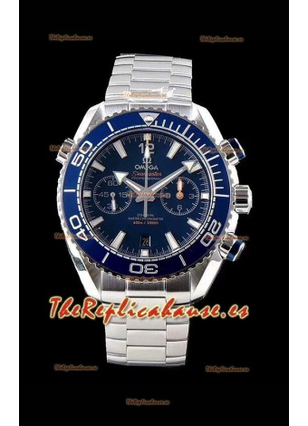 Omega Planet Ocean 600M Chronograph Reloj Réplica Suizo a Espejo 1:1 Acero 904L Dial Azul