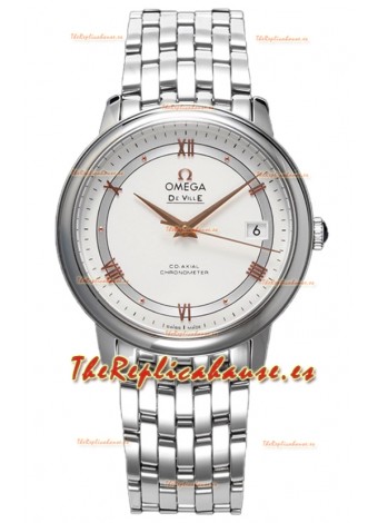 Omega De Ville Co-Axial Chronometer 36.8MM Reloj Réplica Suizo en Dial Blanco