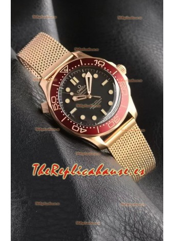 Omega Seamaster Super Clone 300M Reloj Edición Diver Dial Negro Oro Rosado