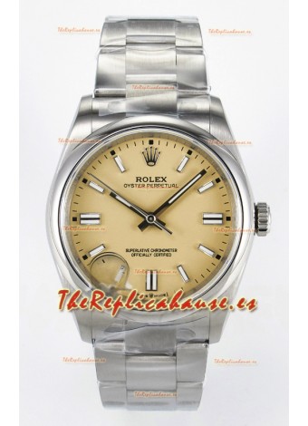 Rolex Oyster Perpetual Super Clone REF#126000 36MM Dial Beige Réplica Suiza