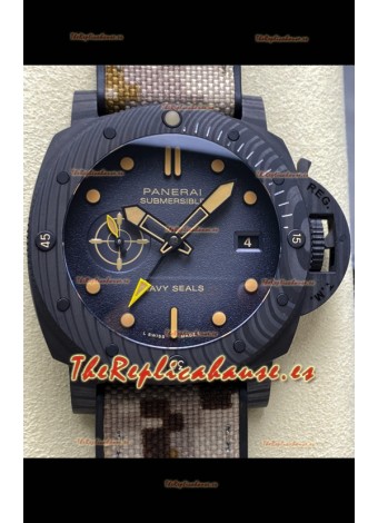 Panerai Submersible PAM1513 Carbotech GMT Edición Navy Seals Reloj Réplica 44MM