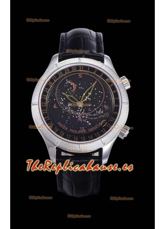 Patek Philippe 6102R Grand Compilations Reloj Réplica Suizo a Cuerda Manual - Bisel Resistente Dial Negro