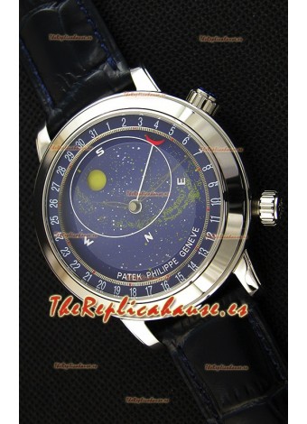 Patek Philippe Grand Complication 6102P Celestial Moon Age Reloj Réplica Suizo con Dial en Azul