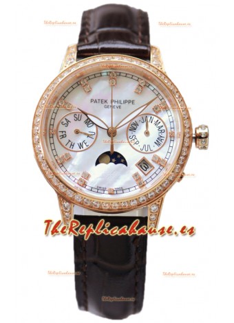 Patek Philippe Grand Complications Ladies First Perpetual Calendaer Oro Rosado Reloj Réplica Suiza 