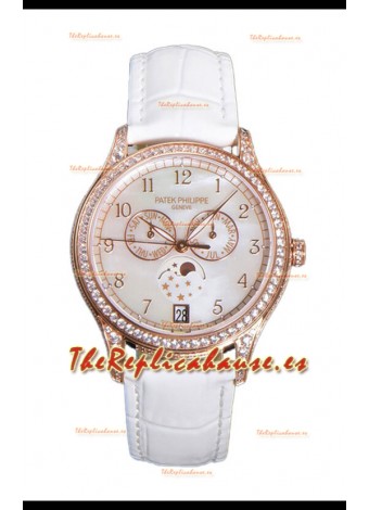 Patek Philippe Complications 4948G Annual Calendar Moonphase Dial Perla Oro Rosado Réplica Suiza