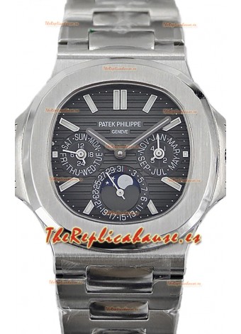 Patek Philippe Nautilus 5740 Perpetual Calendar Acero Inoxidable Dial Gris Reloj Réplica Suiza 