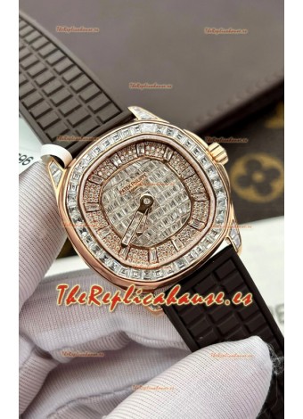 Patek Philippe Aquanaut 5062/450R-001 Oro Rosado Pavimentado de Diamantes Reloj Réplica Suiza 