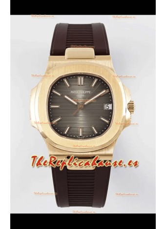 Patek Philippe Nautilus 5711/1R-001 1:1 Reloj Réplica en Acero 904L Dial Marrón en Oro Rosado