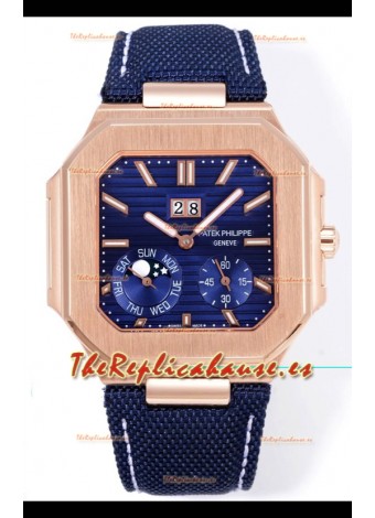 Patek Philippe Cubitus 5822 Caja Oro Rosado Dial Azul Reloj Réplica Suizo