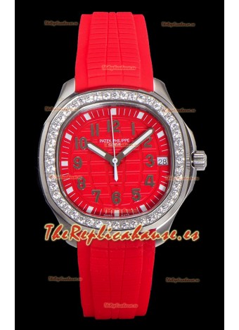 Patek Philippe Super Clone Aquanaut Reloj Acero Inoxidable Dial Rojo 38.5MM