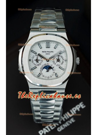Patek Philippe Nautilus 5740 Perpetual Calendar Acero Inoxidable Dial Blanco Reloj Réplica Suizo
