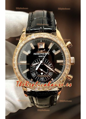 Patek Philippe Super Clone Complications 5961 Reloj Oro Rosado con Moissanitas