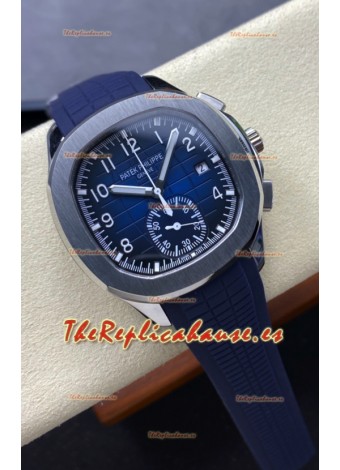 Patek Philippe Aquanaut Super Clone 5968 Caja Acero Cronográfo Reloj Dial Azul 