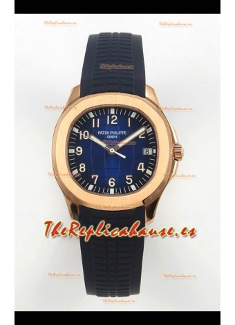 Patek Philippe Super Clone Aquanaut 5167 SC330 Movement 904L Reloj Oro Rosado Dial Azul