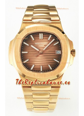 Patek Philippe Super Clone Nautilus 5711/1R-001 in Dial Oro Rosado  Marrón