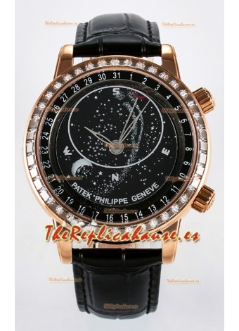 Patek Philippe 6104R Grand Complications Reloj Superclone en Oro Rosado - Bisel Diamantes