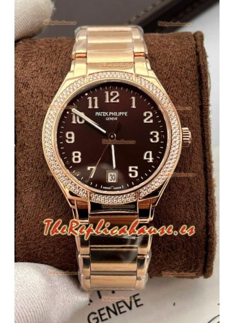 Patek Philippe Twenty-4 Dial Verde Caja Oro Rosado Reloj Réplica Espejo 1:1 36MM