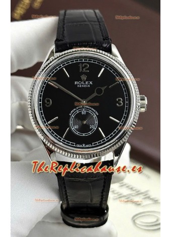 Rolex 1908 Perpetual Movimiento Suizo Reloj Réplica en Caja Acero Dial Negro 