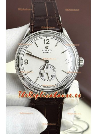 Rolex 1908 Perpetual Movimiento Suizo Reloj Réplica en Caja Acero Dial Blanco 