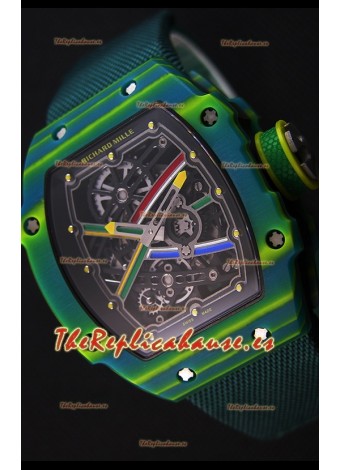 Richard Mille 67-02 Wayde Van Niekerk Reloj Réplica Suizo de Carbón Forjado