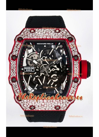 Richard Mille 035-02 Red NTPT Movimiento Real Vaucher Reloj Super Clone