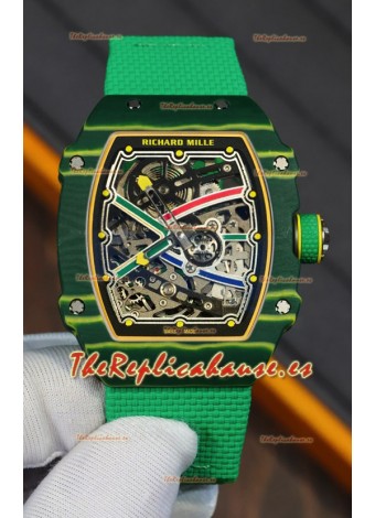 Richard Mille Super Clone RM67-02 Wayde Van Niekerk Carbono Verde TPT 37 Gramos Reloj Correa Verde