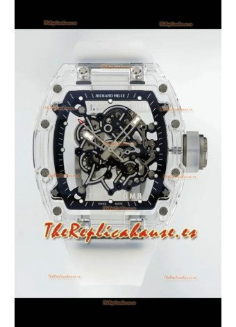 Richard Mille RM055 Caja con Zafiros Transparentes y Tourbillon Genuino Reloj Super Clone