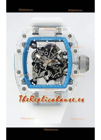 Richard Mille RM055 Caja con Zafiros Transparentes y Tourbillon Genuino Reloj Super Clone