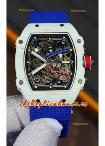 Richard Mille Super Clone RM67-02 Alexis Pinturault Cuarzo Blanco TPT 37 Gramos Reloj Correa Azul