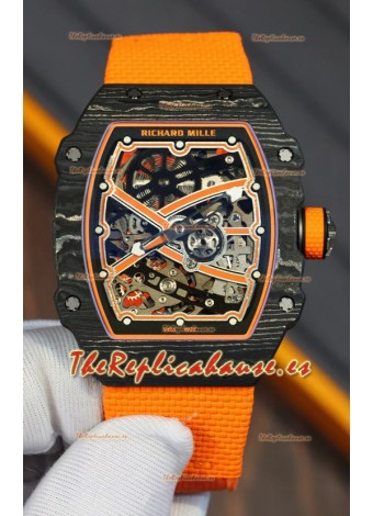 Richard Mille Super Clone RM67-02 Carbono Negro TPT 27 Gramos Reloj Correa Naranja