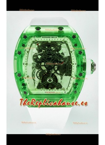 Richard Mille Super Clone 56-01 Caja Zafiro Transparente Reloj con Tourbillon Genuino