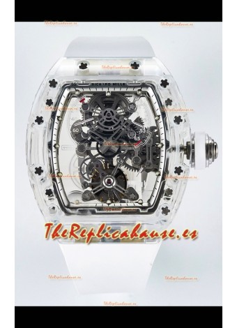 Richard Mille Super Clone 56-01 Caja Zafiro Transparente Reloj con Tourbillon Genuino