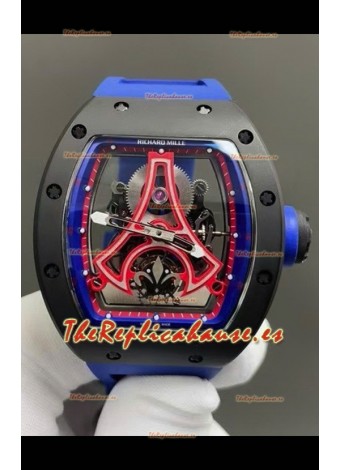 Richard Mille RM52-03 Paris Saint-Germain Tourbillon Cerámica Negra Reloj Réplica Suizo 