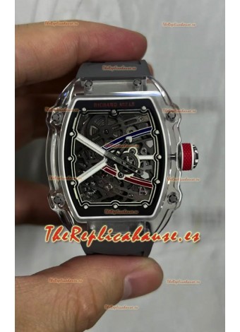 Richard Mille Super Clone RM67-02 Sapphires Casing Reloj Correa Goma Gris