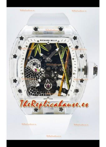 Richard Mille RM26-01 Tourbillon Panda Reloj Caja Zafiro Transparente - Réplica Super Clone