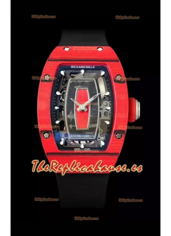 Richard Mille RM07 Rojo Caja Carbono 1:1 Superclone Reloj Réplica Suizo